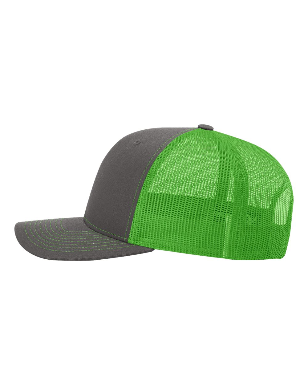 Custom Leather Patch Richardson 112 Charcoal / Neon Green