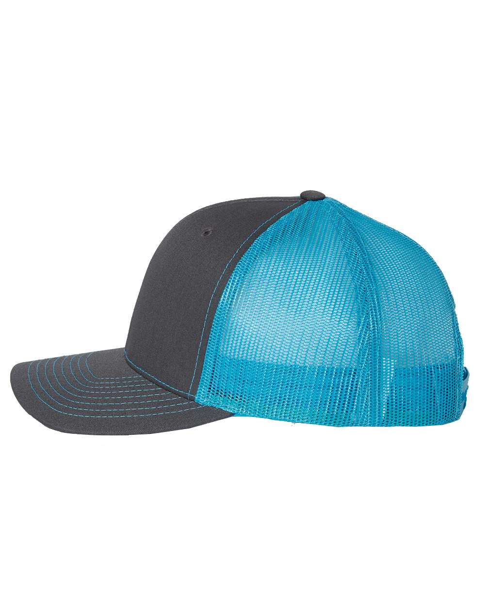 Custom Leather Patch Richardson 112 Charcoal / Neon Blue