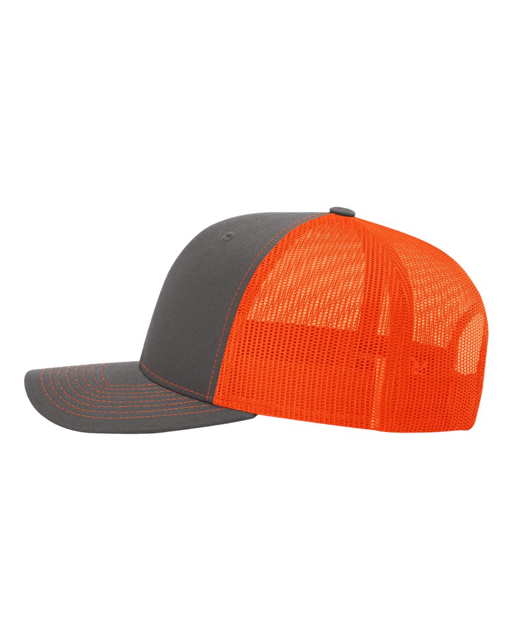 Custom Embroidered Richardson 112 Charcoal / Neon Orange