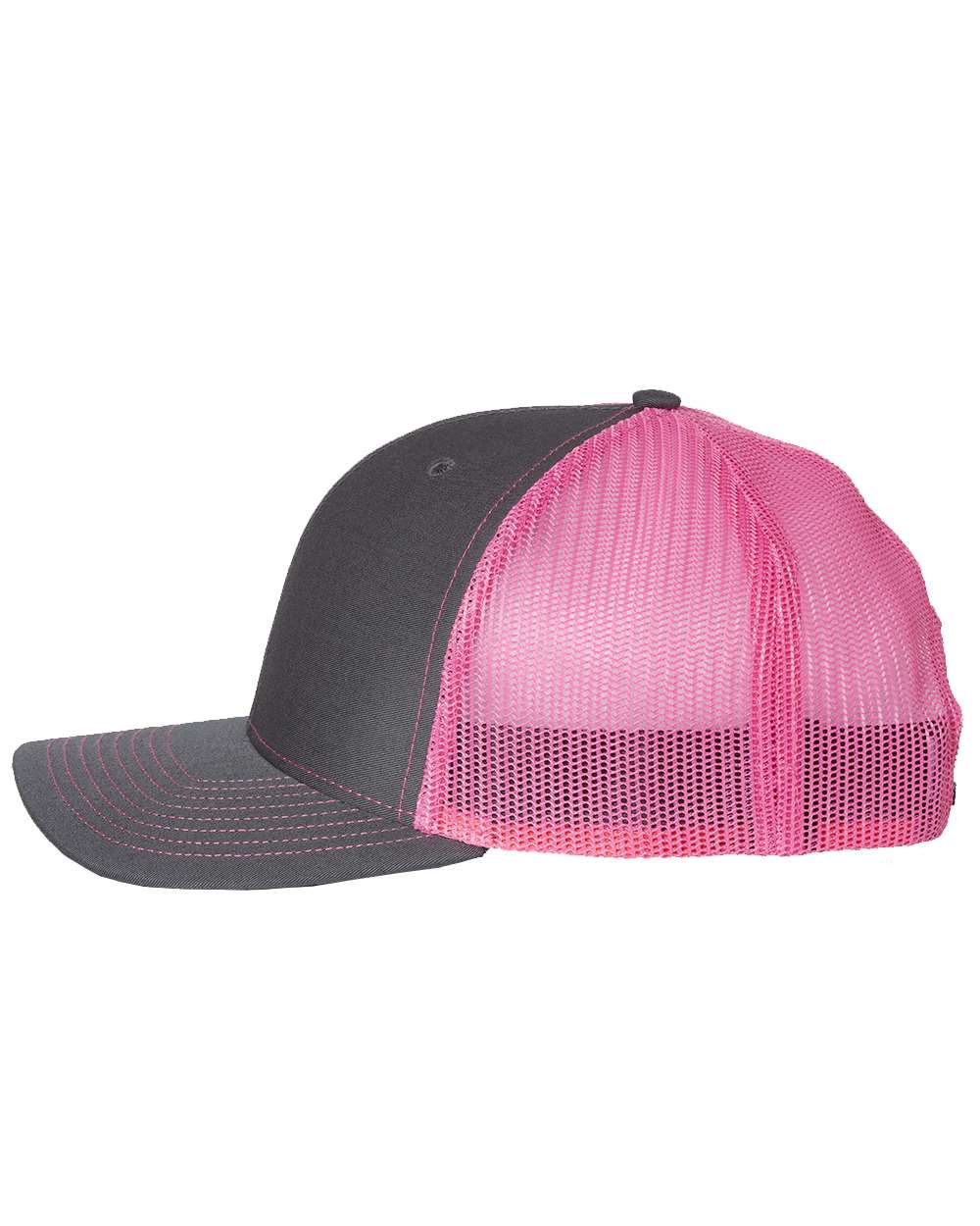 Custom Leather Patch Richardson 112 Charcoal / Neon Pink
