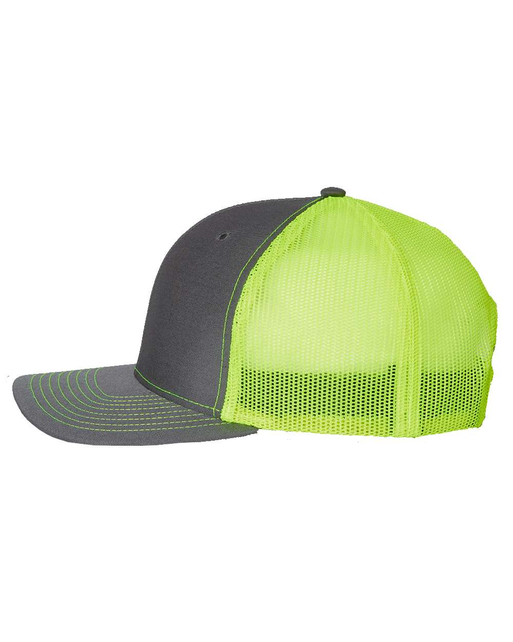 Custom Leather Patch Richardson 112 Charcoal / Neon Yellow