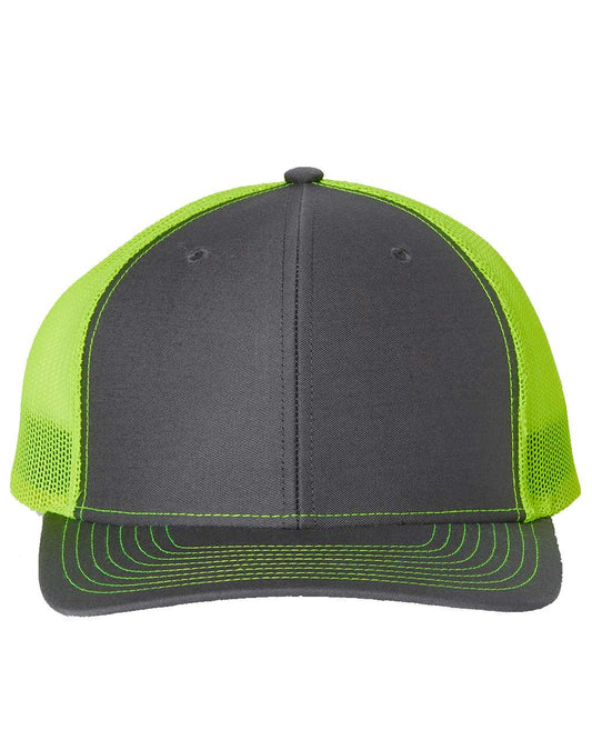 Custom Leather Patch Richardson 112 Charcoal / Neon Yellow