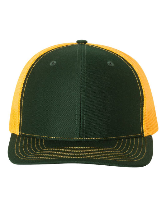 Custom Leather Patch Richardson 112 Dark Green / Gold