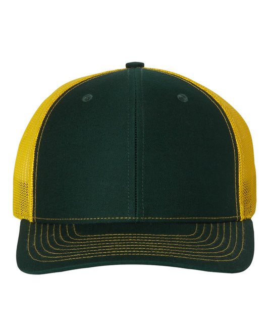 Custom Embroidered Richardson 112 Dark Green / Yellow