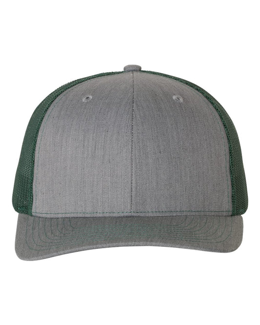 Custom Leather Patch Richardson 112 Heather Grey / Dark Green