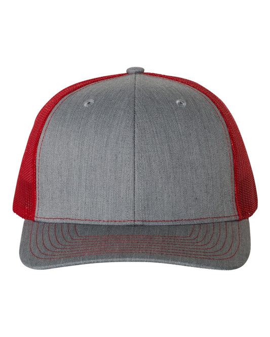 Custom Leather Patch Richardson 112 Heather Grey / Red