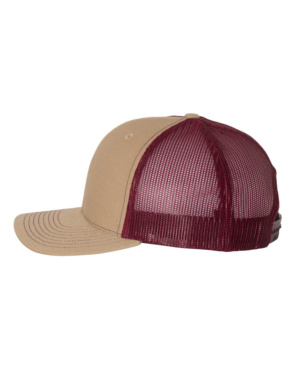 Custom Embroidered Richardson 112 Khaki / Burgundy