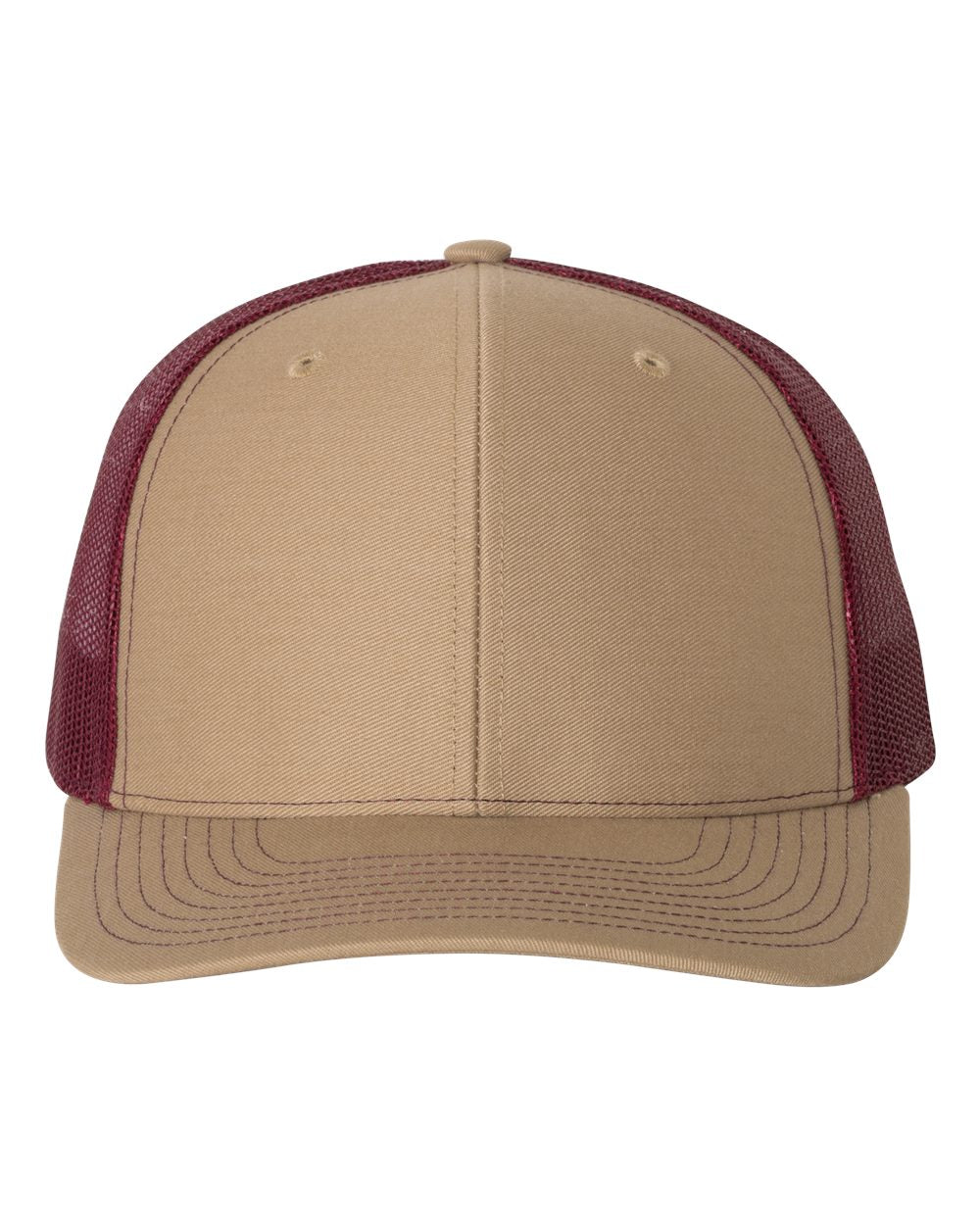 Custom Embroidered Richardson 112 Khaki / Burgundy