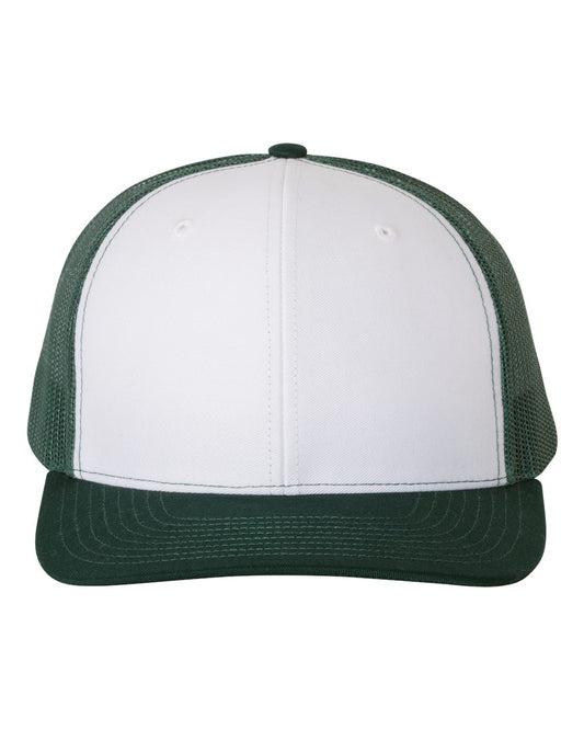 Custom Embroidered Richardson 112 White / Dark Green