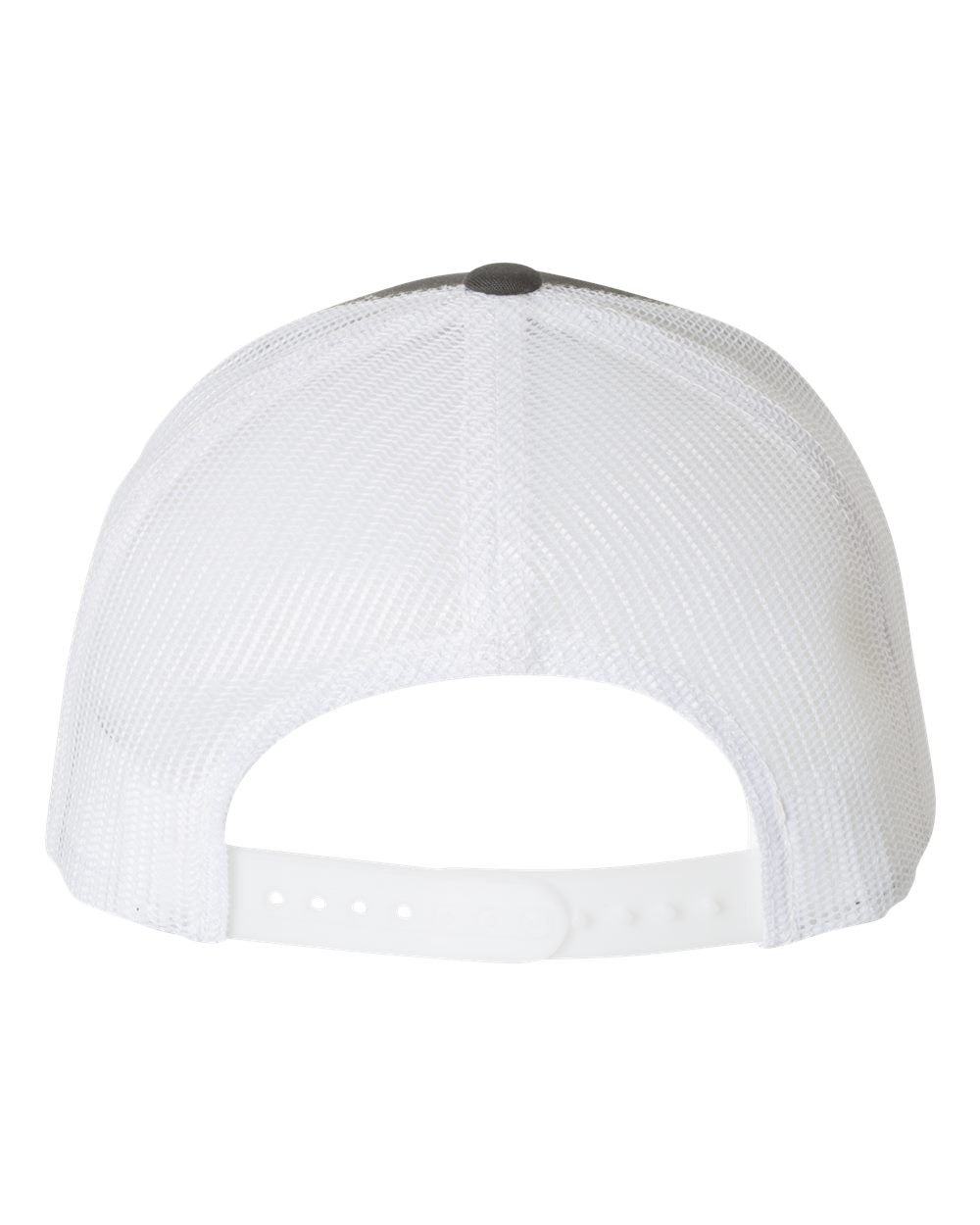 Custom Leather Patch Yupoong 6606 Trucker - Charcoal / White