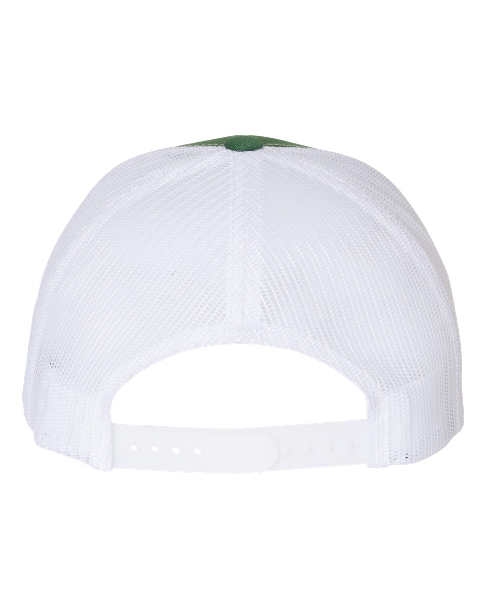 Custom Leather Patch Yupoong 6606 Trucker - Evergreen / White